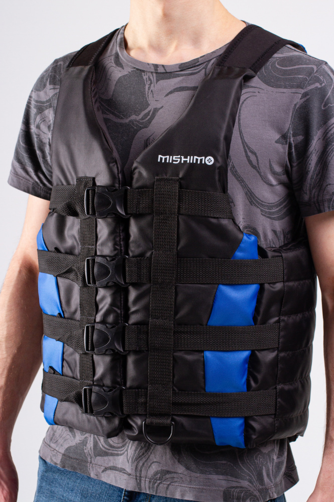 Жилет спасательный MISHIMO PRO Премиум качества Черно-синий в Балашихе