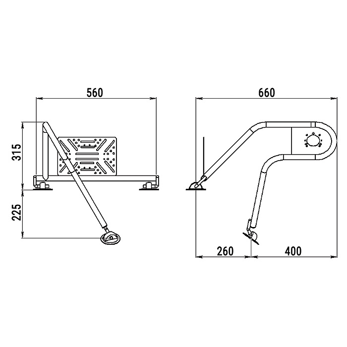Стойка рулевая с креплением на баллон надувной лодки 25мм в Балашихе