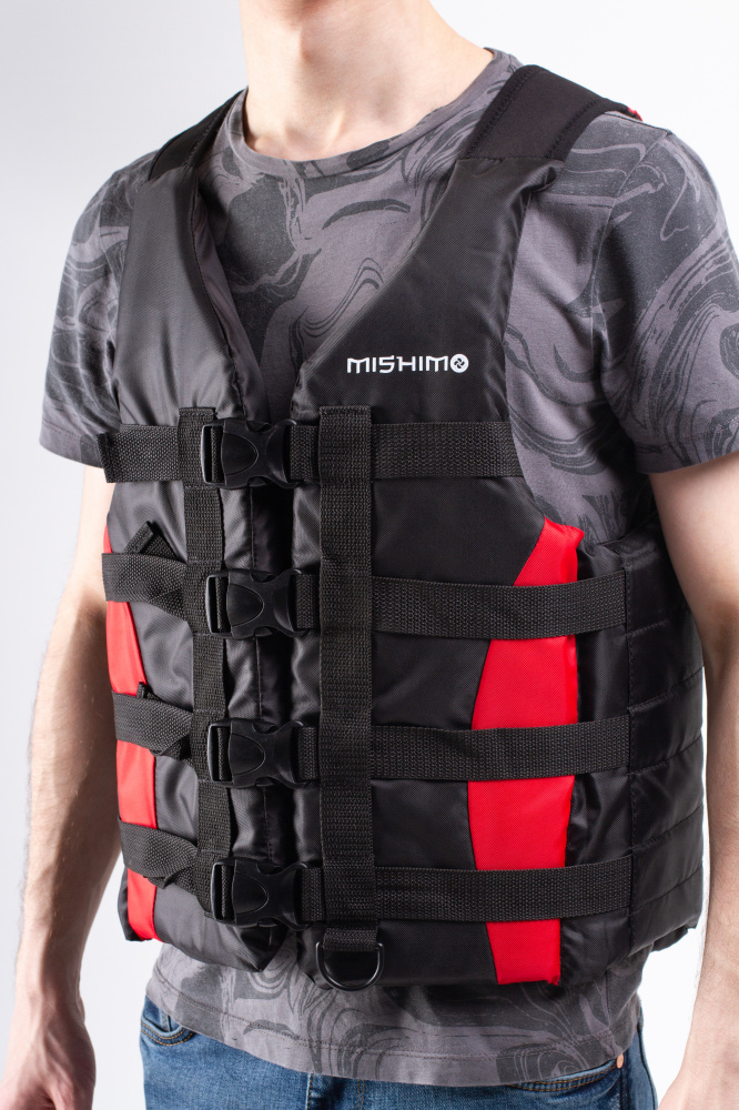 Жилет спасательный MISHIMO PRO Премиум качества Черно-красный в Балашихе