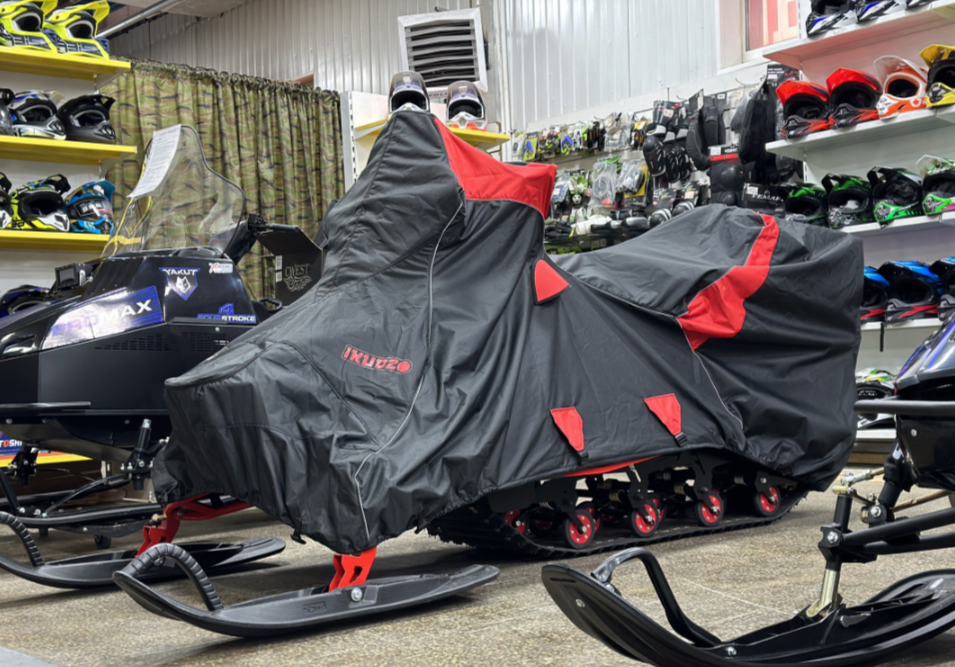 Чехол транспорт. снегохода IKUDZO HUNTER черно-красный Оксфорд ПРЕМИУМ качества с лого IKUDZO в Балашихе