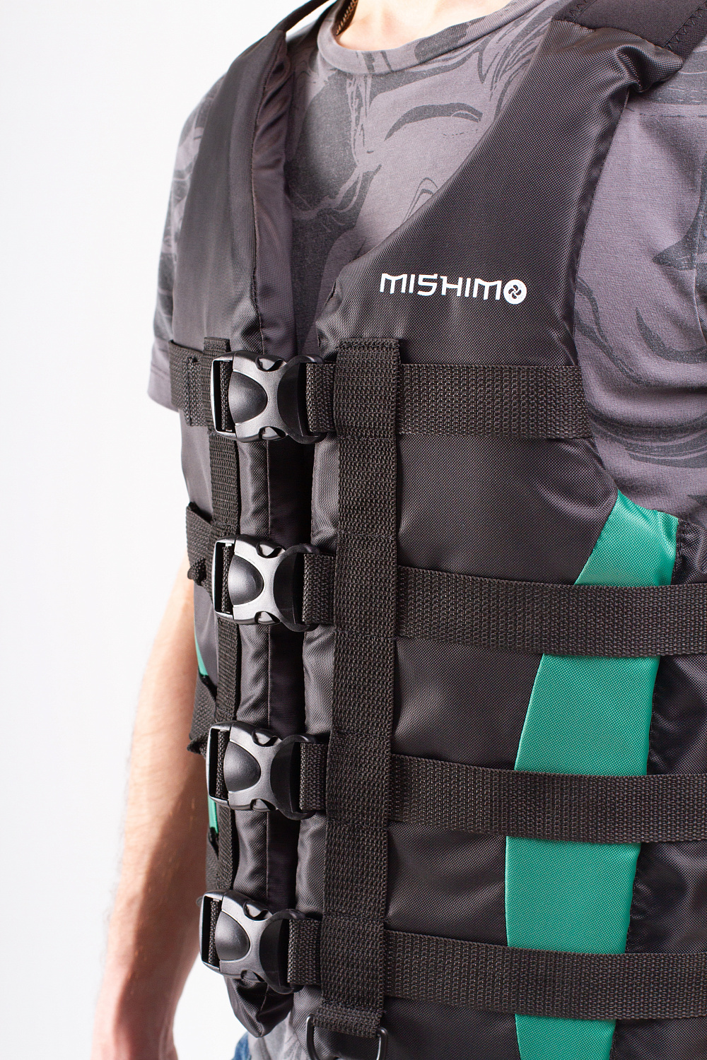 Жилет спасательный MISHIMO PRO Премиум качества Черно-зеленый в Балашихе