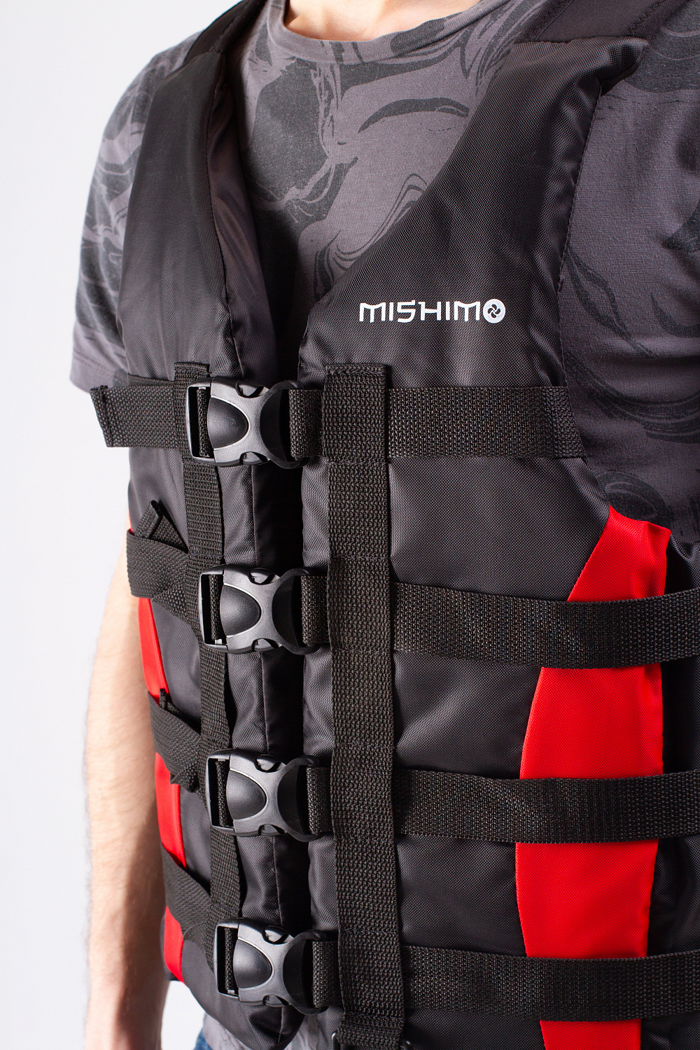 Жилет спасательный MISHIMO PRO Премиум качества Черно-красный в Балашихе